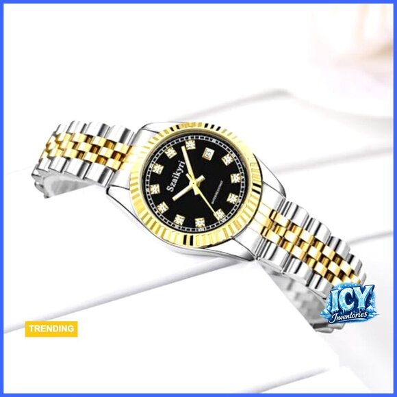 Classic Dress Watch with Solid Stainless Steel Band and Diamond Bezel main image 6